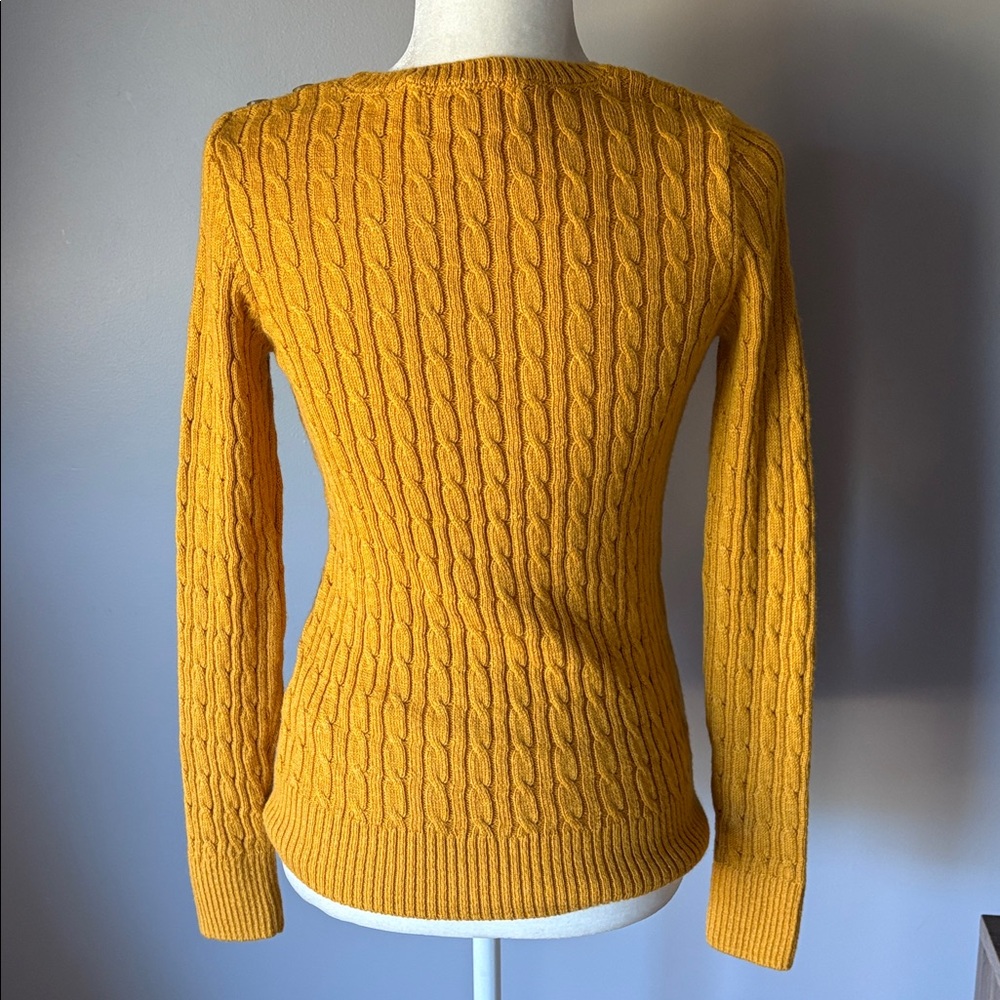 SUPERDRY Women’s Mustard Cable knit Crewneck Sweater - Picture 4 of 8